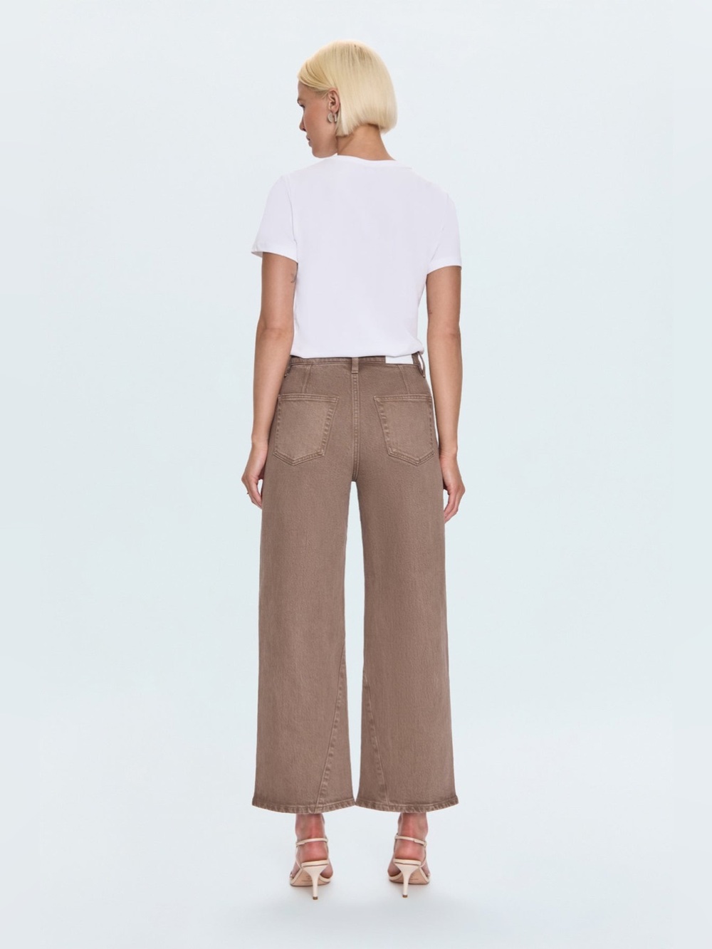Pistola Kyra High Rise Bowed Ankle Crop Jeans Tannin Brown Size 26 NWOT Defect - Picture 4 of 15